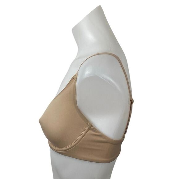 Skims Fits Everybody Brown Tan Adjustable Underwire Unlined Demi Bra Size 32D - Picture 2 of 4